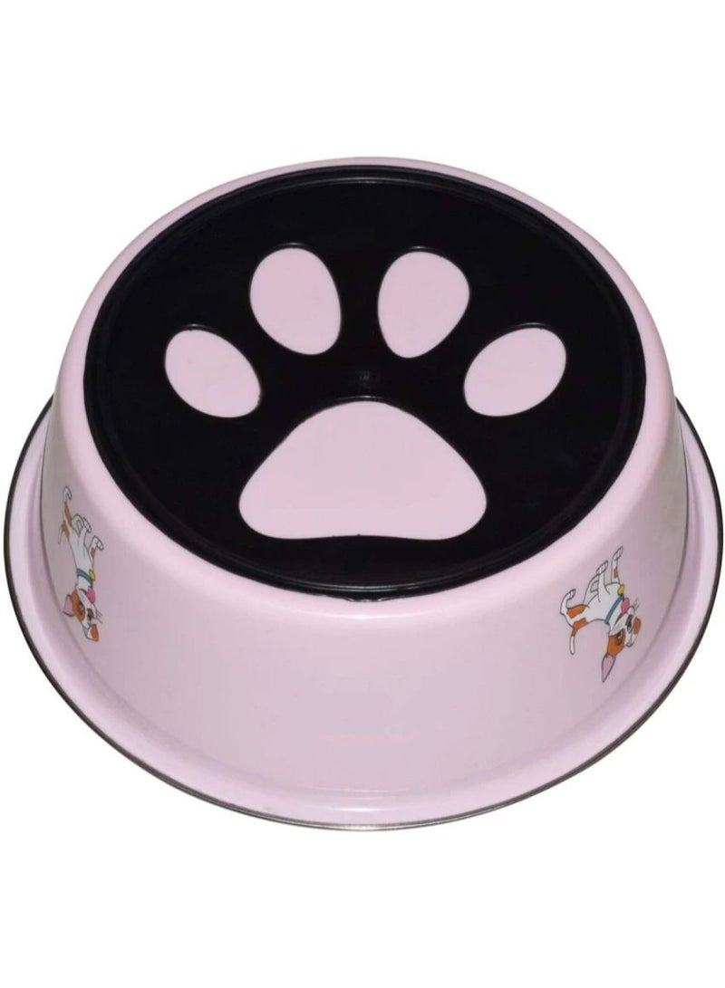 Stainless Steel Pet Bowl with Non-Slip Base, 20 cm, Colorful Design with Dog Graphics - Image 3